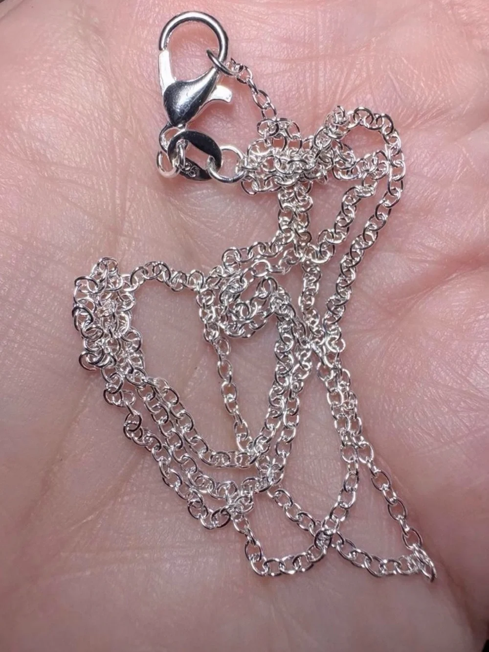 S925 Sterling Silver Chain Necklace - 18 inch